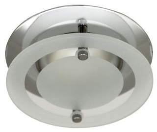 Lampa wpuszczana okrągła szklana chrom matowy R50