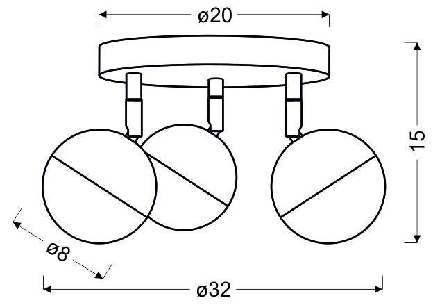 Lampa sufitowa LED 3x3W RGB PARTY 98-67784 CHROM - szczegóły konstrukcji