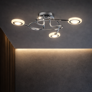 Lampa sufitowa Aurelion LED 3-punktowa plafon srebrny nowoczesny
