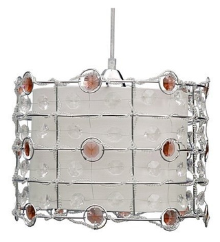 Lampa wisząca Seneca do salonu z kryształami amber 1-punktowa E27