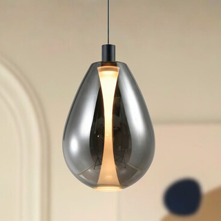 Lampa wisząca Denso 30 szklana czarna nad stół klosz dymiony pojedyncza