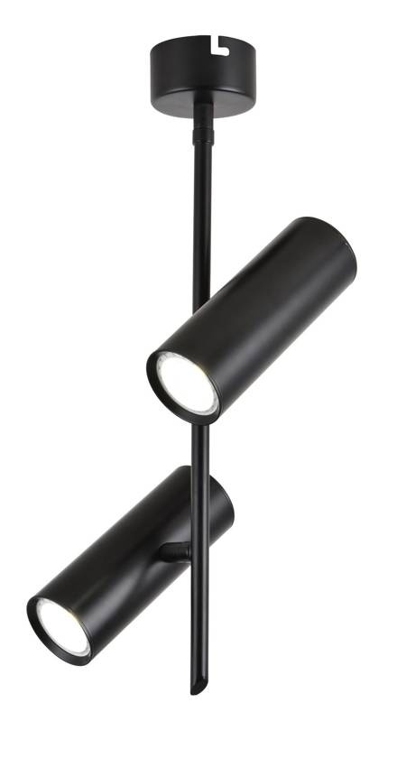 Lampa wisząca tuba podwójna czarna regulowana LED Candellux