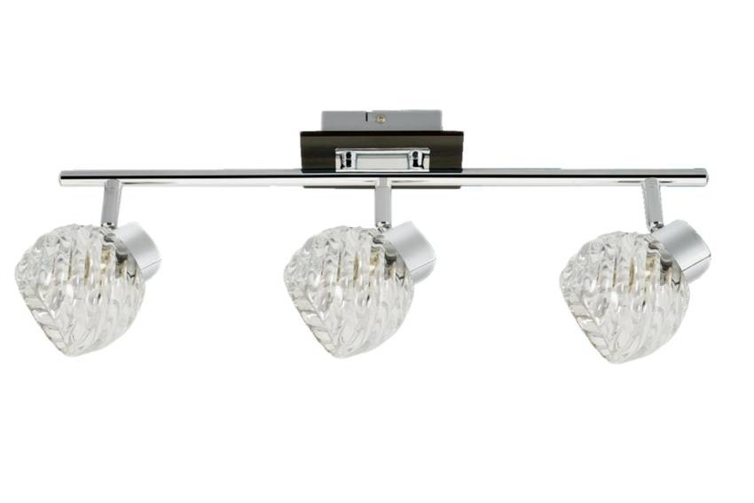 Lampa sufitowa Candellux listwa ze szklanymi kloszami regulowana 3-punktowa