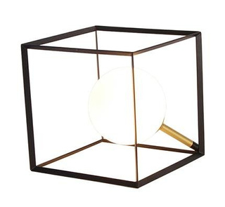 Lampka nocna Weert Ledea czarno‑złota szklana kula 20 cm