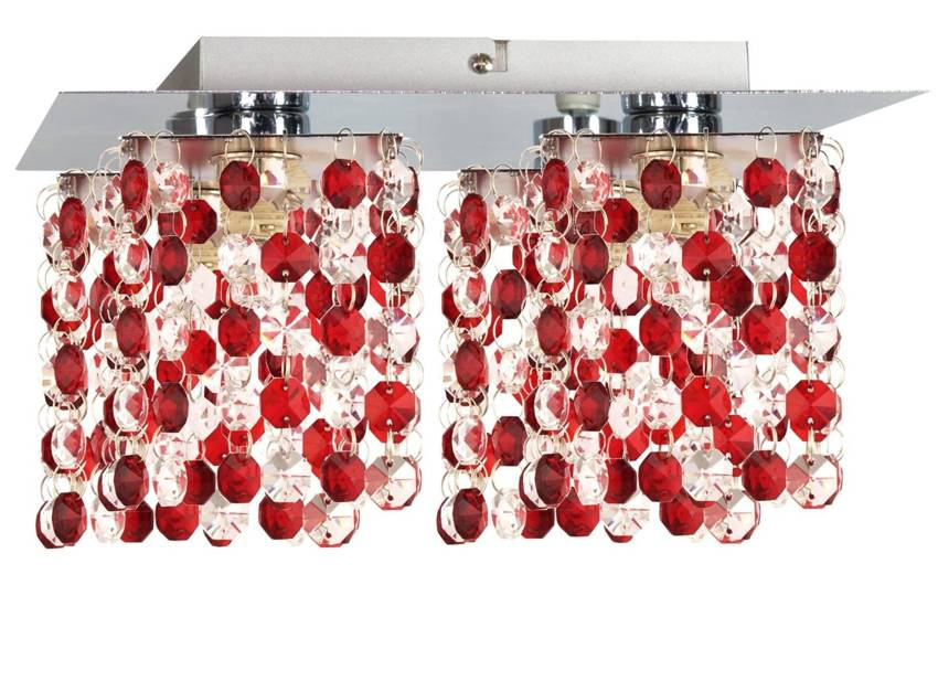 Lampa sufitowa Classic plafon ze szklanymi kryształkami 4-punktowa do salonu