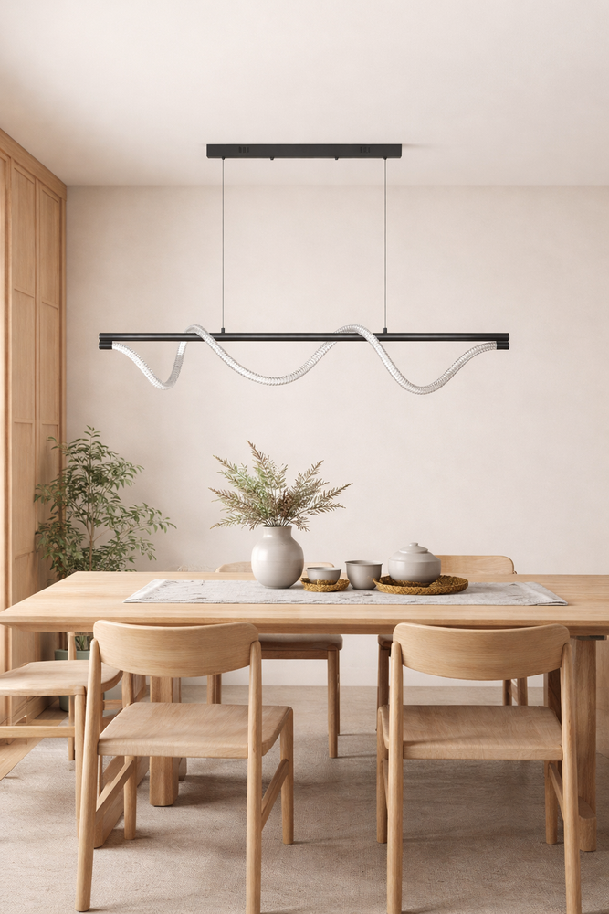 Lampa wisząca Serpente DDXZ003 55W czarna - wężyk splot