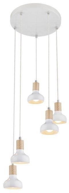 Lampa sufitowa wisząca biała na talerzu 5x40W Puerto Candellux 35-62772