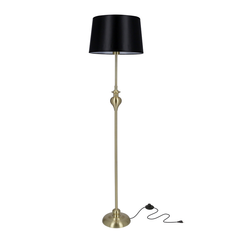 Lampa podłogowa Prima z abażurem do salonu 1-punktowa metalowa E27