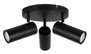 Lampa sufitowa Colly czarna spot regulowana 3-punktowa do salonu