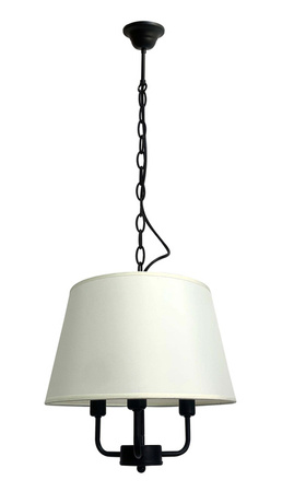 Lampa wisząca z abażurem Pasteri klasyczna beżowa potrójna do salonu