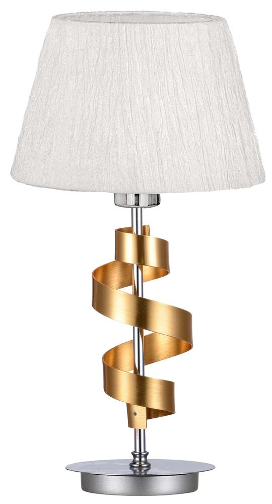 Lampka nocna Denis biały abażur chrom złoty E27 Candellux