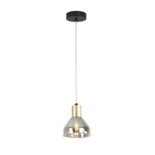 Lampa wisząca Gregory szklana pojedyncza czarno-złota do salonu E14