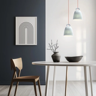 Lampa wisząca SEWILLA niebieska - z ceramicznym kloszem - skandynawska lampa nad wyspę i stół