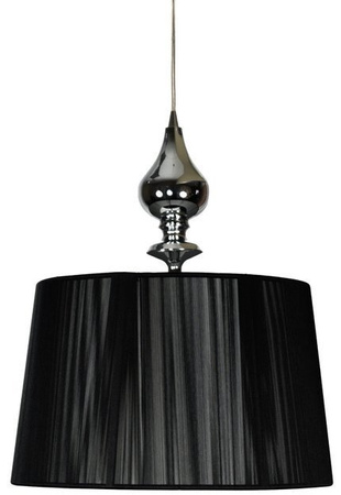 Lampa wisząca z abażurem Gillenia nitkowy czarny abażur do salonu