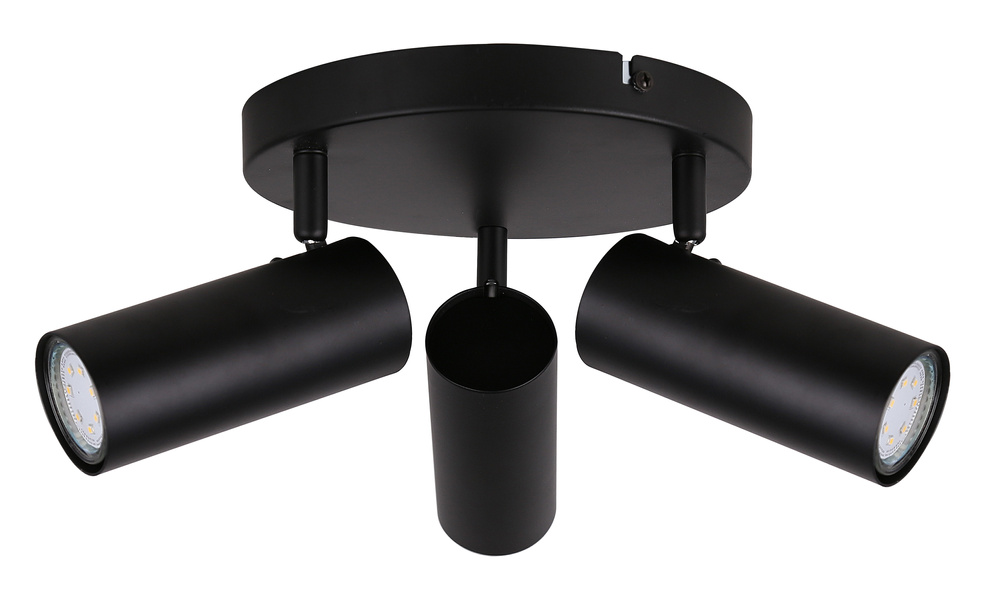 Lampa sufitowa Colly czarna spot regulowana 3-punktowa do salonu