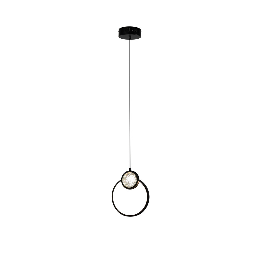 LACRIMA lampa wiszaca 20cm czarny 15W LED 3000K maskownica biała 31-35592