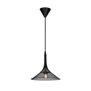 Lampa wisząca Kiruna S w stylu japandi czarna metalowa 25 cm do salonu nad stół E27