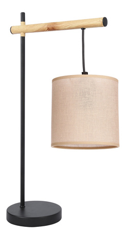Lampka nocna Combi z abażurem beżowym metalowo-tekstylna E27