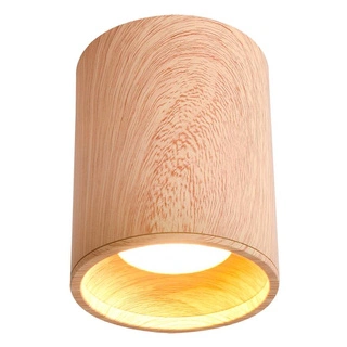 Lampa sufitowa tuba drewniana okrągła brązowa 1xGU10 natynkowa
