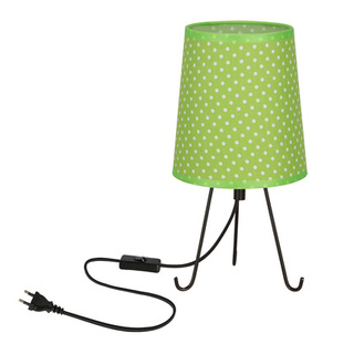 Lampka nocna Smally metalowa z abażurem zielonym w kropki E14