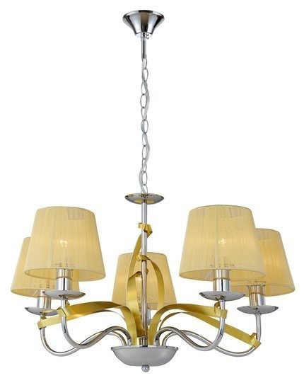 Lampa wisząca chrom / złota wstęga 5xE14 DIVA 35-55064