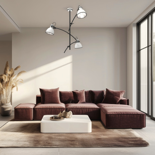 Lampa sufitowa Zumba biało-czarna regulowana 3-punktowa metalowa E14