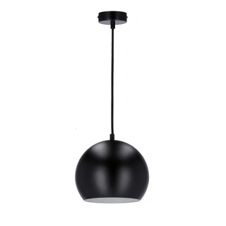 Lampa wisząca Flen czarna kula pojedyncza metalowa E27 do salonu i jadalni