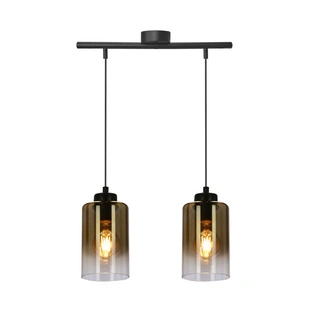 Lampa wisząca Aspra podwójna szklane klosze bursztynowe do kuchni i jadalni