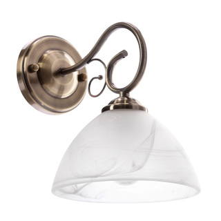 Kinkiet Horizon szklany z białym kloszem metalowy brązowy lampa ścienna