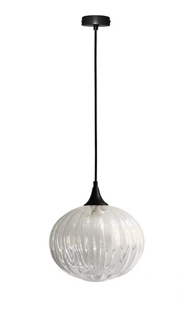 Lampa wisząca Exeter Ledea szklana kula do kuchni czarna bezbarwna 1xE27