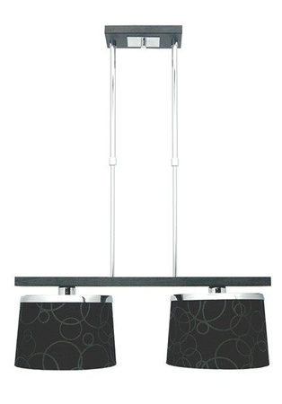 Lampa wisząca z abażurami Impresja nowoczesna podwójna czarny chrom