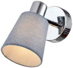 Kinkiet Pin klasyczny chromowany do salonu metalowo-tekstylna lampa ścienna