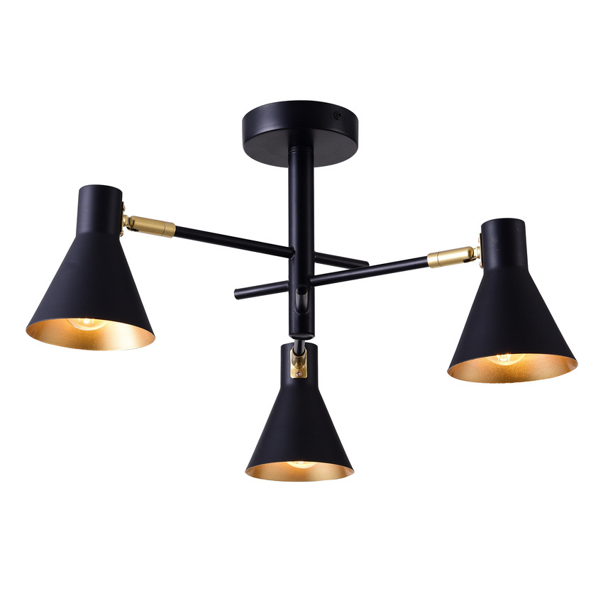 Lampa sufitowa Less regulowana 3-punktowa do salonu metalowa