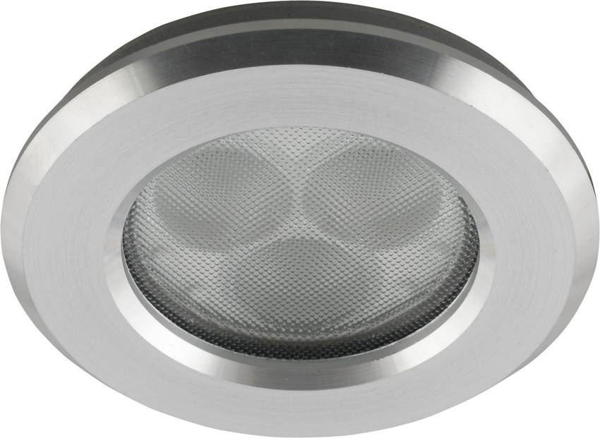 Oczko sufitowe okrągłe aluminium satynowe LED IP65 do łazienki