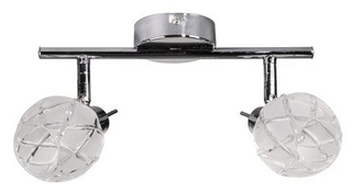 Lampa sufitowa Febe listwa ze szklanymi kloszami 2-punktowa do salonu