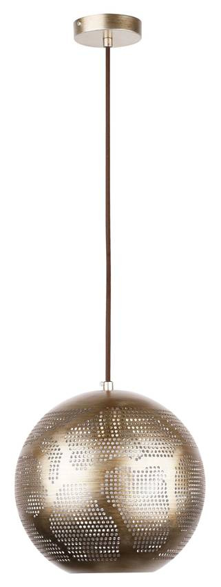 Lampa wisząca Sfinks kula metalowa ażurowa brązowa do salonu E27