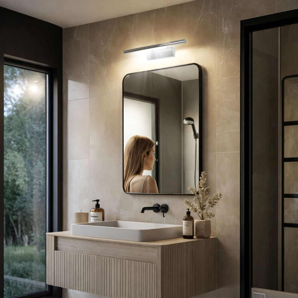 Kinkiet Forte LED 5W srebrny metalowy do łazienki i salonu