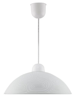 Lampa wisząca Lukrecja szklana pojedyncza do jadalni biały mat E27