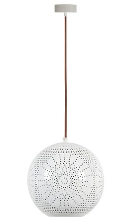 Lampa wisząca Bene kula ażurowa metalowa biała do salonu 1xE27