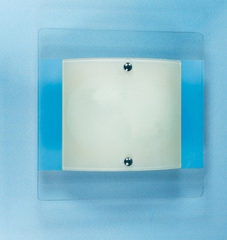 Plafon Vanila kwadratowy 28 cm biało-niebieski 2xE27 klasyczny