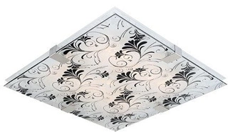 Plafon Vagante kwadratowy 40x40 cm srebrno-biało-czarny E27 Candellux