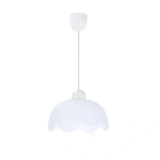 Lampa wisząca Bratek do kuchni i jadalni klosz biały pojedyncza E27