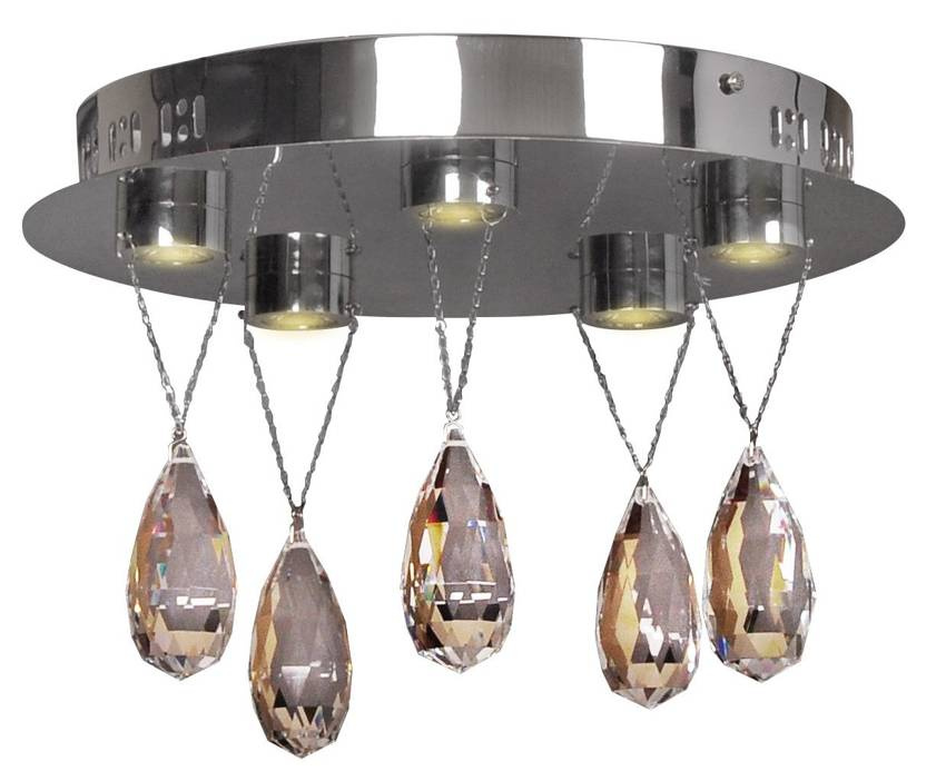 Plafon LED Prisma okrągły kryształowy 34 cm 3000K chrom IP20