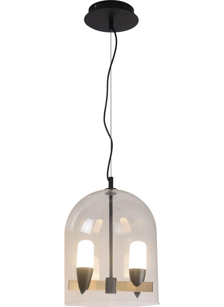Lampa wisząca Sakai Ledea szklana czarno-złota LED 2-punktowa do salonu