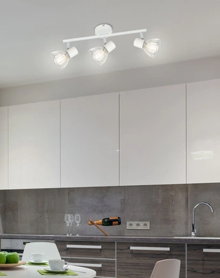 Lampa sufitowa Fly listwa z abażurami regulowana 3-punktowa do korytarza