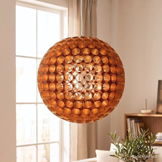 Lampa wisząca Abros kula 50 cm miedziana metalowa do salonu 1xE27