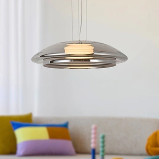 Lampa wisząca Ombre 34 szklana nad stół do salonu z kloszem dymionym