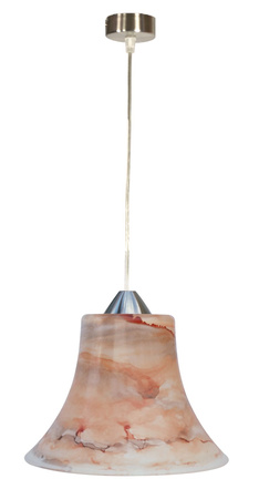 Lampa wisząca Lea marmurkowa pojedyncza 1-punktowa różowa do salonu