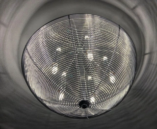 Plafon Ceiling srebrny okrągły 40 cm 5xG9 metalowy