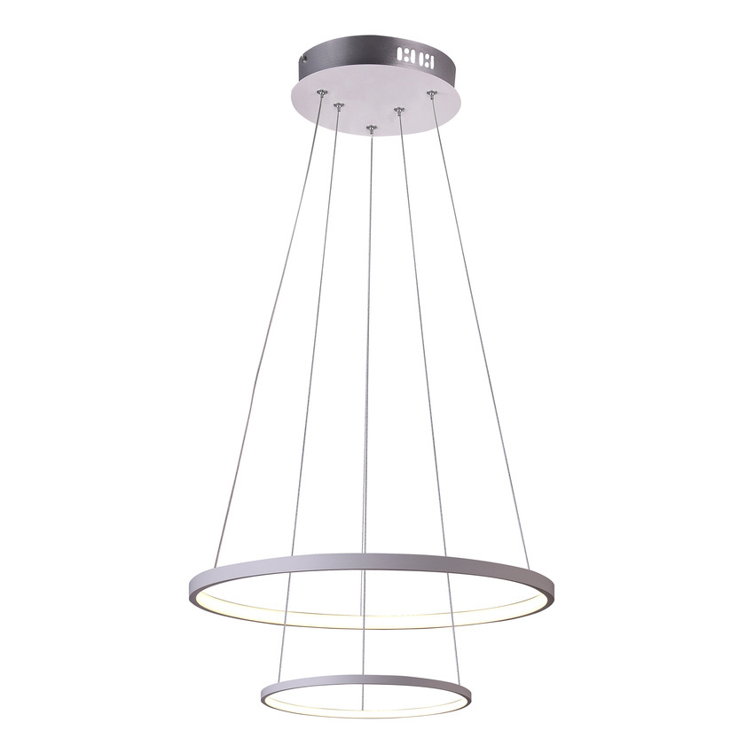 Lampa wisząca Lune okrągła podwójna 50cm LED neutralna biała do salonu